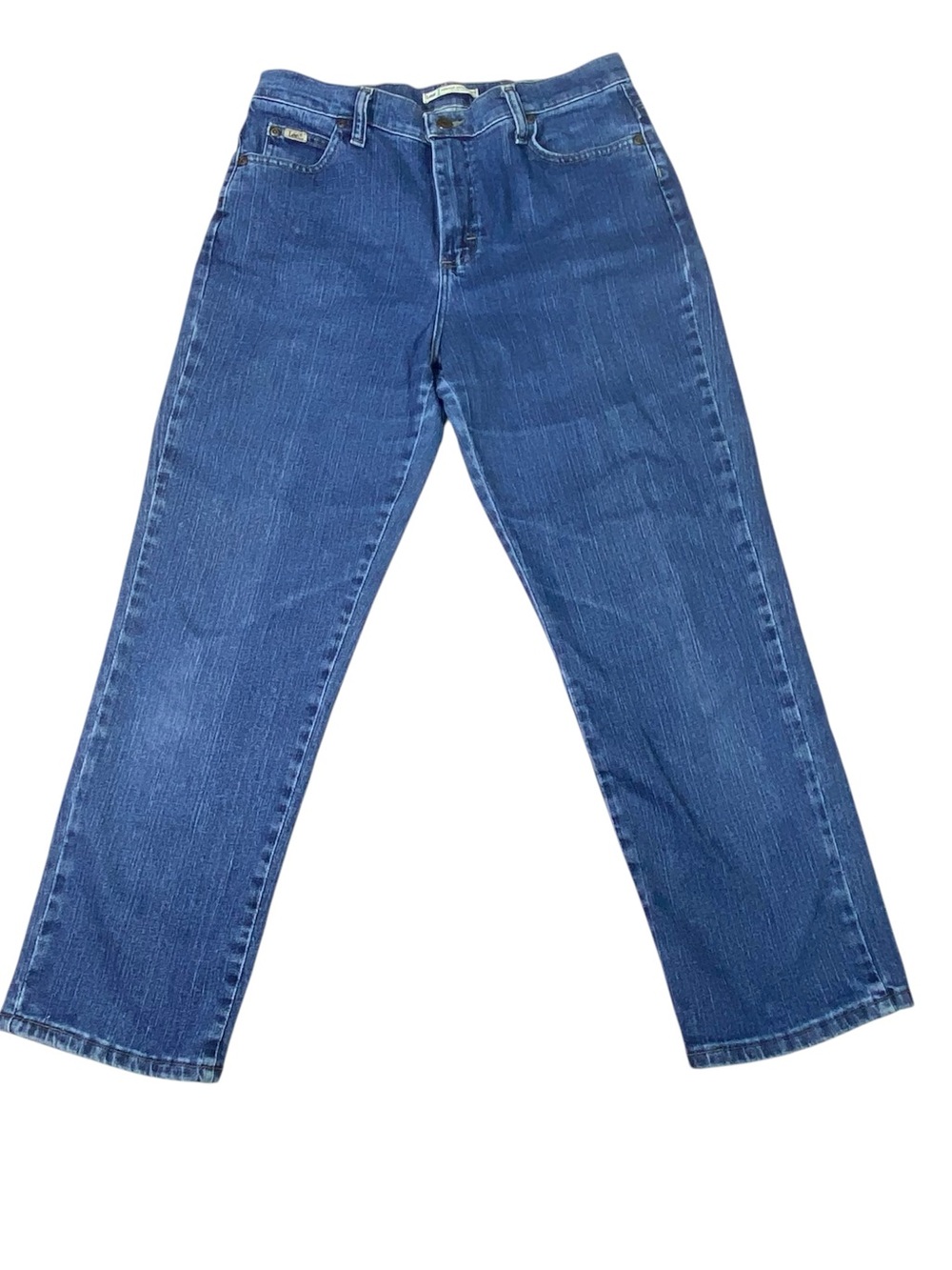 LEE Relaxed Straight Leg Women's 10P Blue High Rise Stretch Casual Classic Denim
